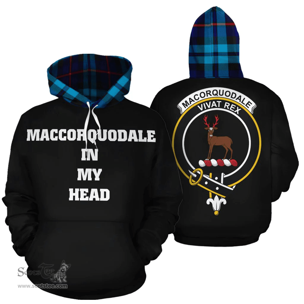 Scottish MacCorquodale Clan Tartan Hoodie - In My Head Style Scottish Plaid Tartan Plaid