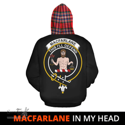 Scottish MacFarlane Modern Clan Tartan Hoodie - In My Head Style Scottish Plaid Tartan Plaid