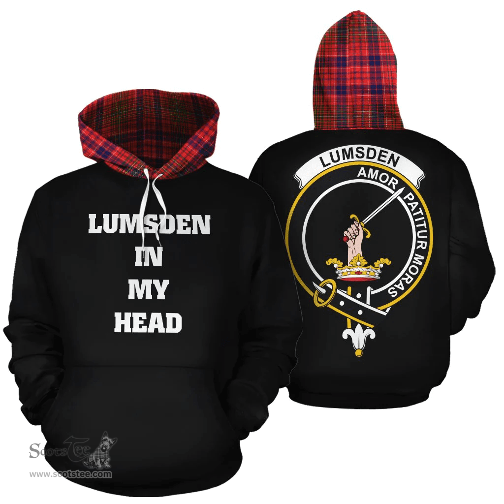 Scottish Lumsden Modern Clan Tartan Hoodie - In My Head Style Scottish Plaid Tartan Plaid