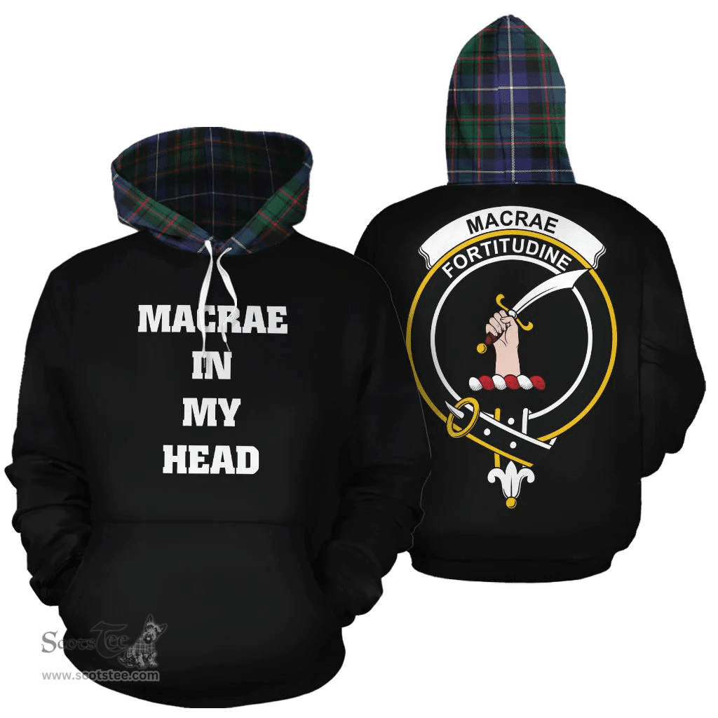 Scottish MacRae Hunting Modern Clan Tartan Hoodie - In My Head Style Scottish Plaid Tartan Plaid