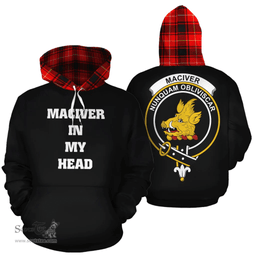Scottish MacIver Modern Clan Tartan Hoodie - In My Head Style Scottish Plaid Tartan Plaid