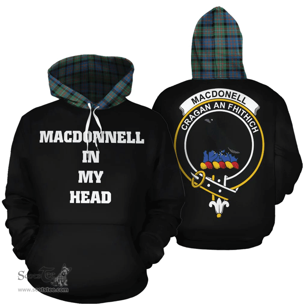 Scottish MacDonnell of Glengarry Ancient Clan Tartan Hoodie - In My Head Style Scottish Plaid Tartan Plaid