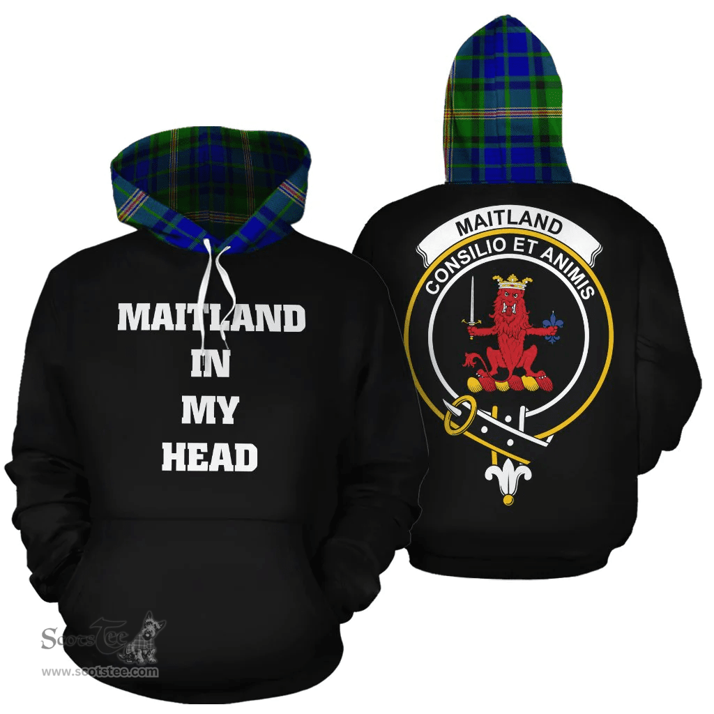 Scottish Maitland Clan Tartan Hoodie - In My Head Style Scottish Plaid Tartan Plaid