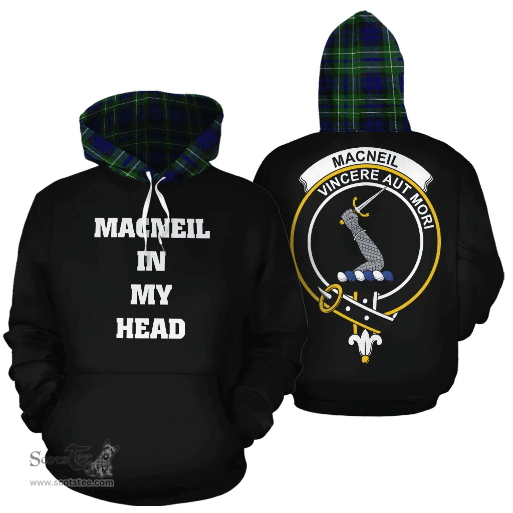 Scottish MacNeil of Colonsay Modern Clan Tartan Hoodie - In My Head Style Scottish Plaid Tartan Plaid