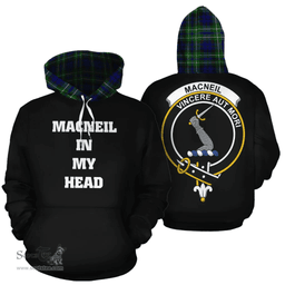 Scottish MacNeil of Colonsay Modern Clan Tartan Hoodie - In My Head Style Scottish Plaid Tartan Plaid