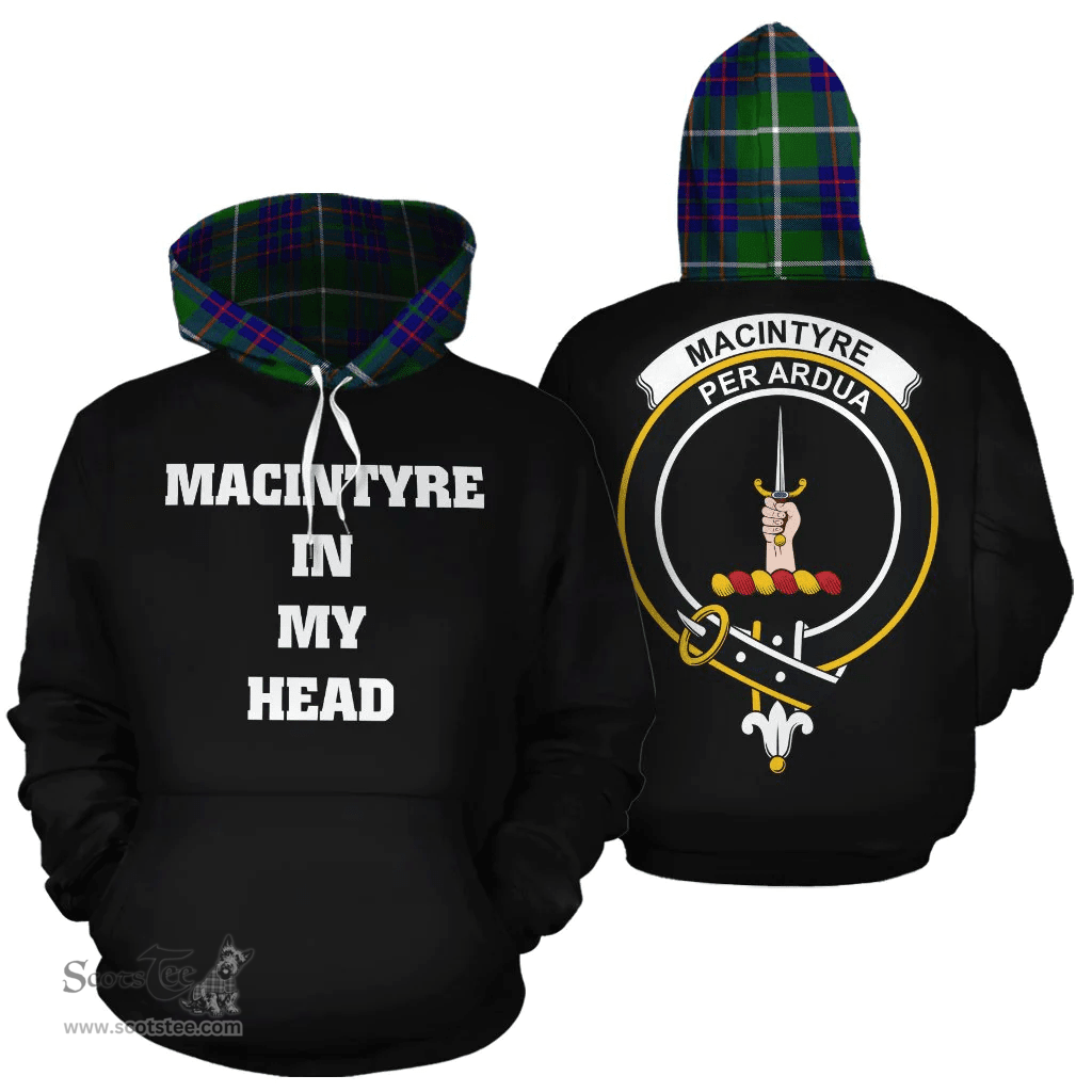 Scottish MacIntyre Hunting Modern Clan Tartan Hoodie - In My Head Style Scottish Plaid Tartan Plaid