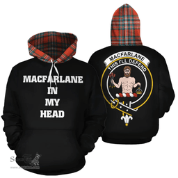 Scottish MacFarlane Ancient Clan Tartan Hoodie - In My Head Style Scottish Plaid Tartan Plaid