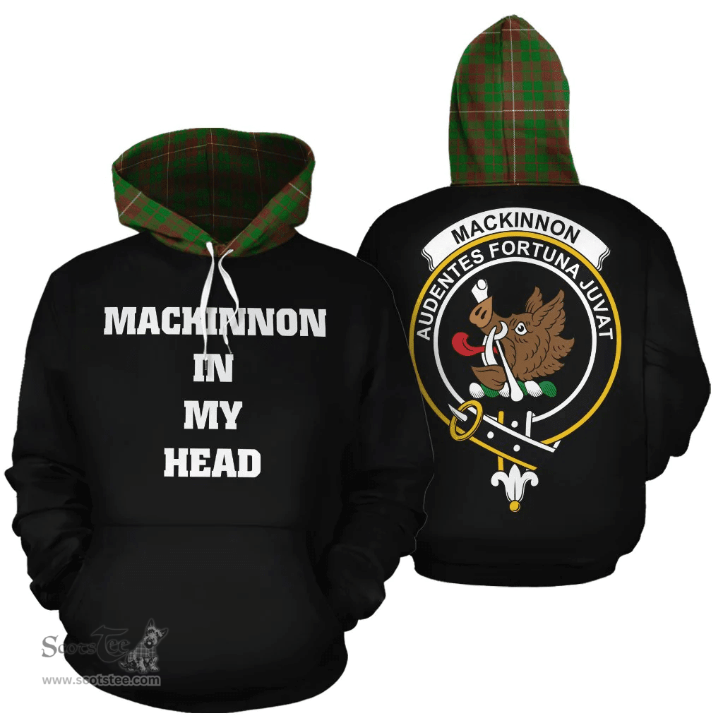 Scottish MacKinnon Hunting Modern Clan Tartan Hoodie - In My Head Style Scottish Plaid Tartan Plaid