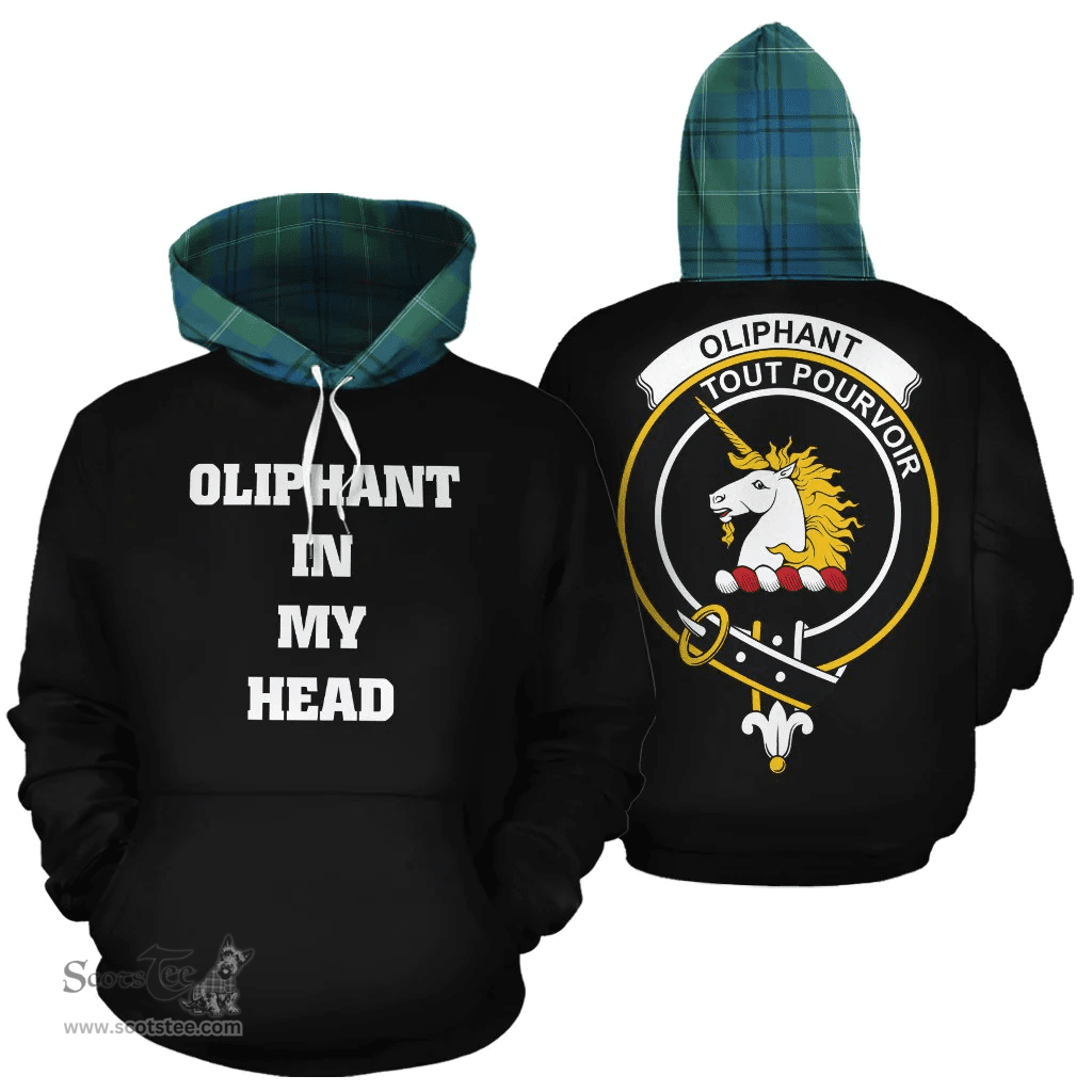 Scottish Oliphant Ancient Clan Tartan Hoodie - In My Head Style Scottish Plaid Tartan Plaid