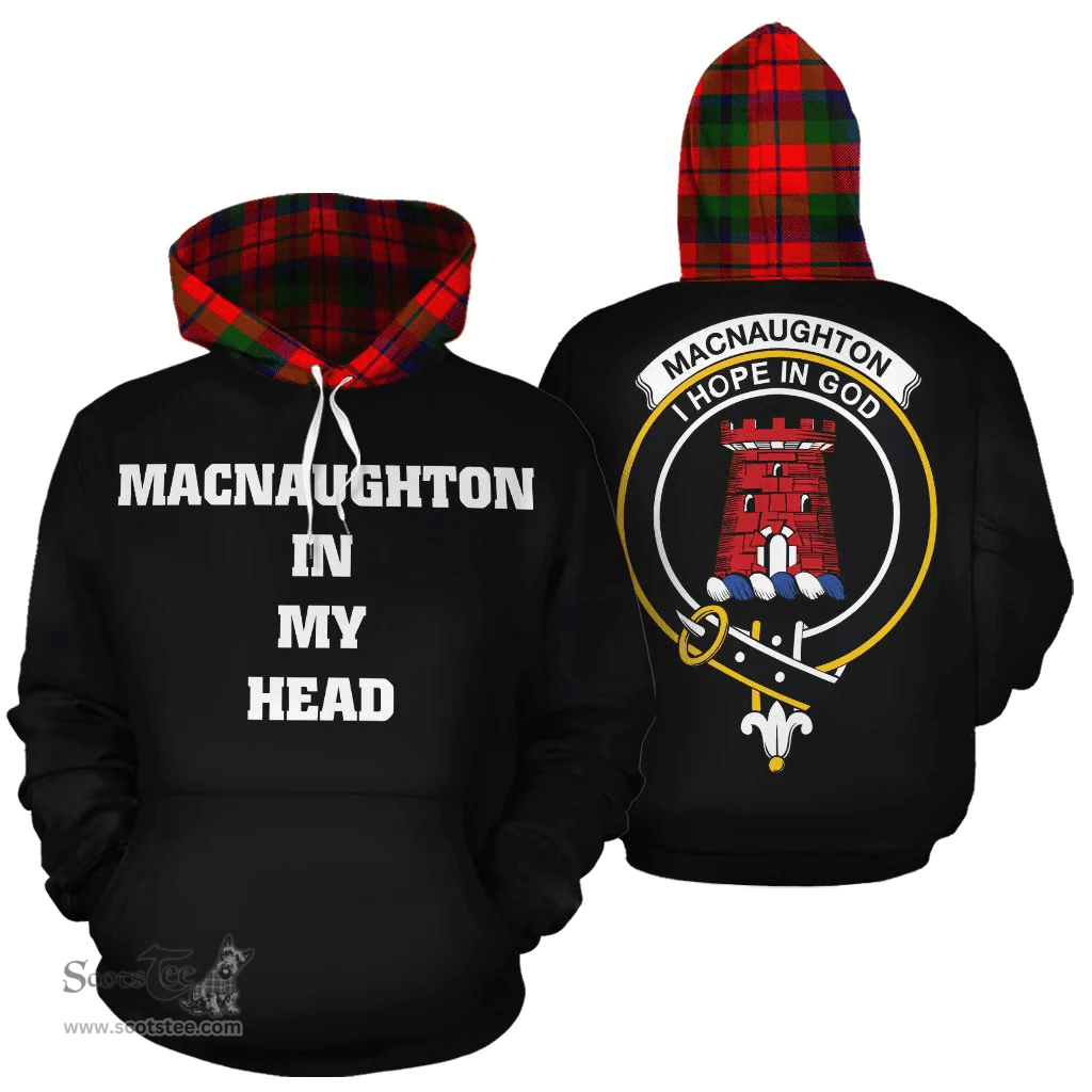 Scottish MacNaughton Modern Clan Tartan Hoodie - In My Head Style Scottish Plaid Tartan Plaid