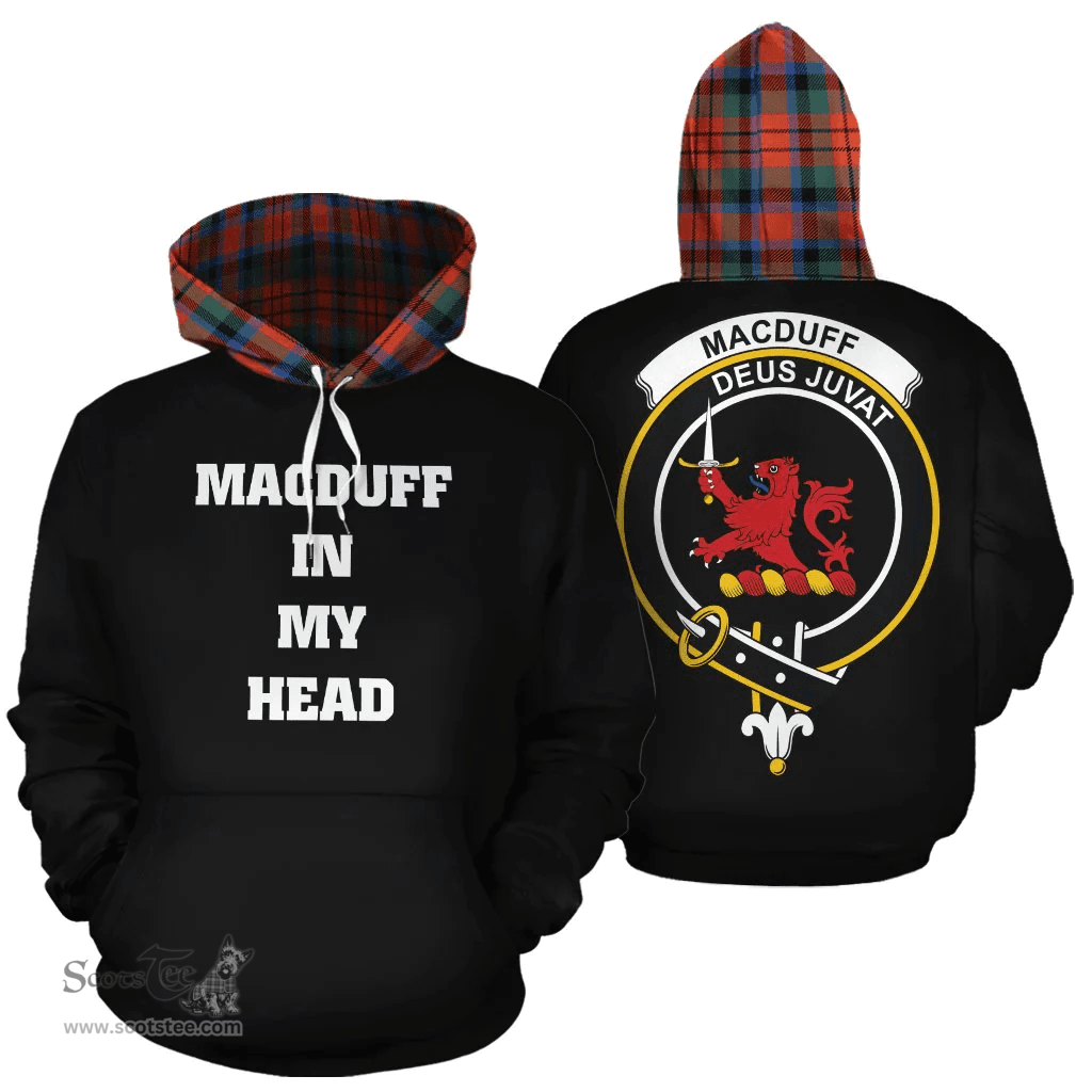 Scottish MacDuff Ancient Clan Tartan Hoodie - In My Head Style Scottish Plaid Tartan Plaid