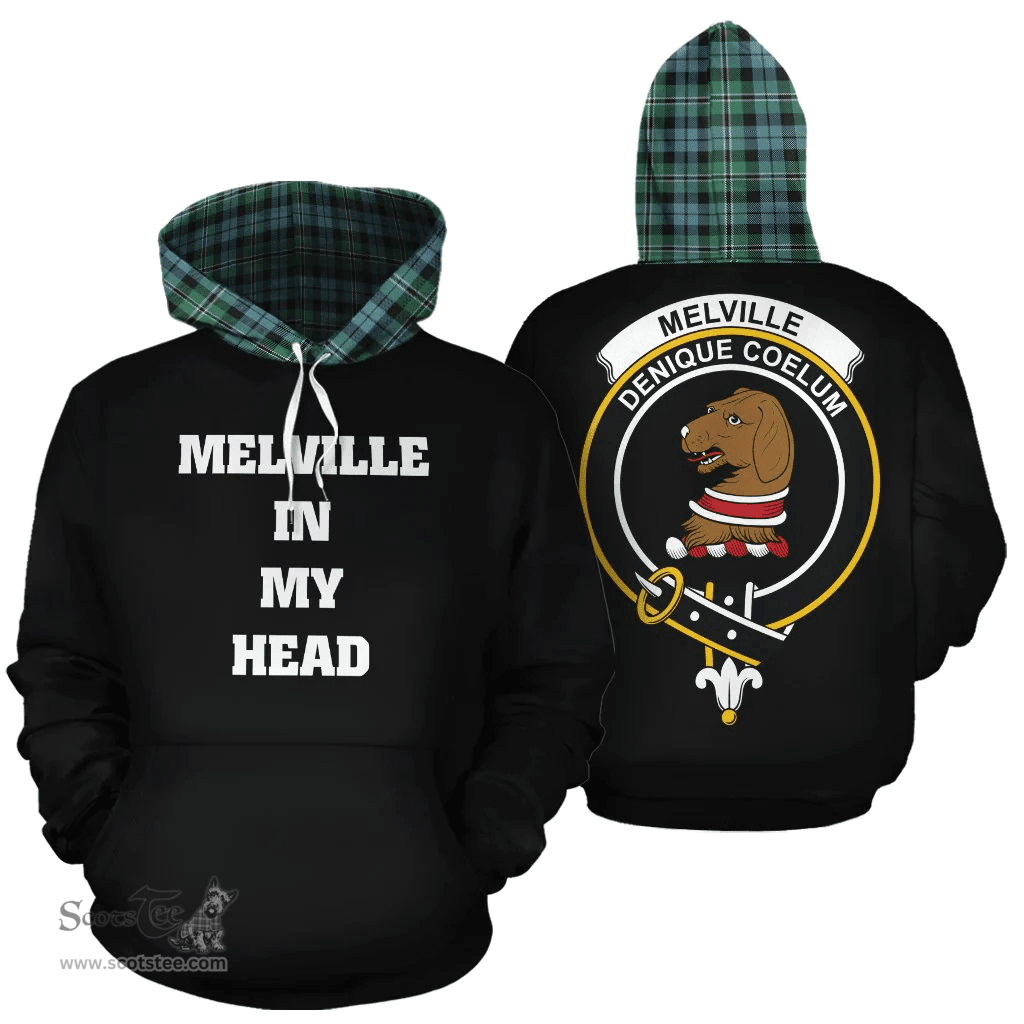 Scottish Melville Clan Tartan Hoodie - In My Head Style Scottish Plaid Tartan Plaid