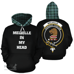 Scottish Melville Clan Tartan Hoodie - In My Head Style Scottish Plaid Tartan Plaid
