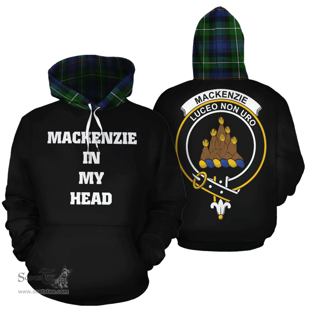 Scottish MacKenzie Modern Clan Tartan Hoodie - In My Head Style Scottish Plaid Tartan Plaid