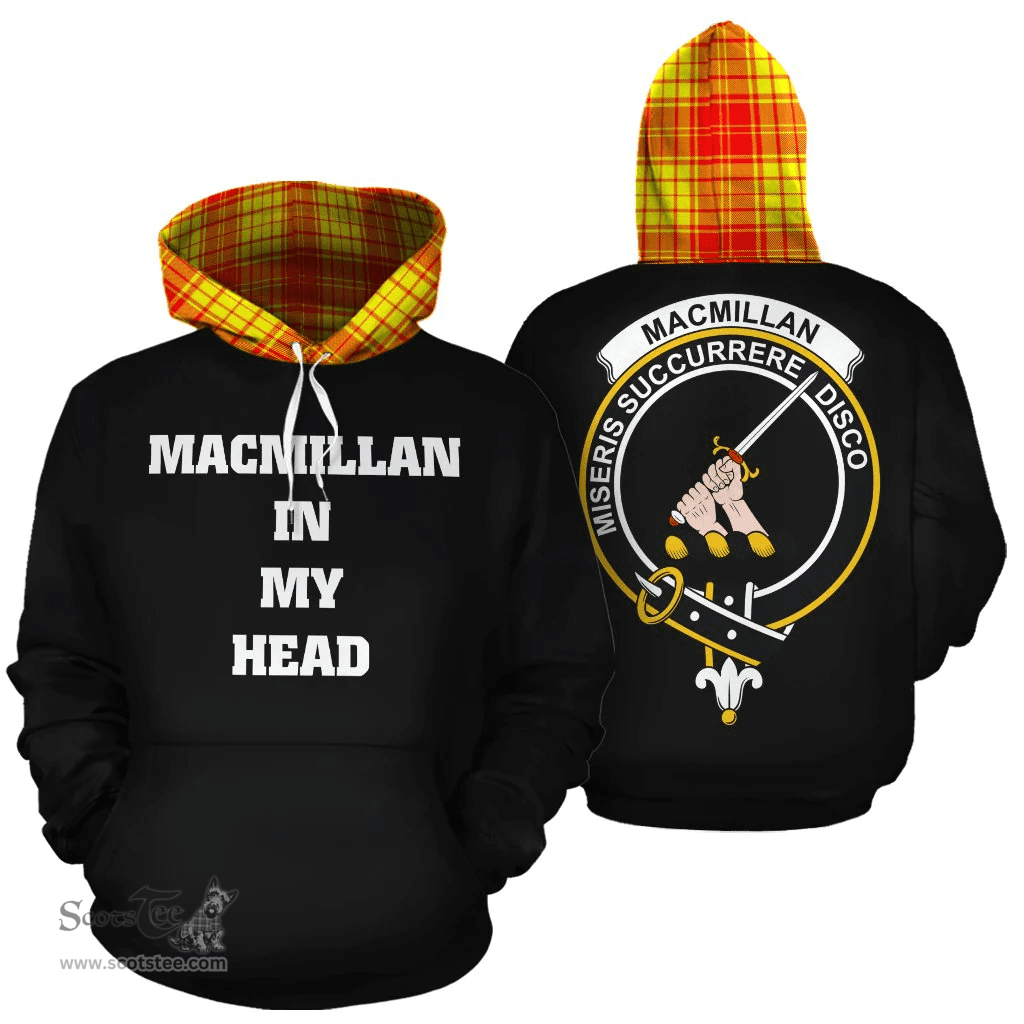 Scottish MacMillan Clan Tartan Hoodie - In My Head Style Scottish Plaid Tartan Plaid