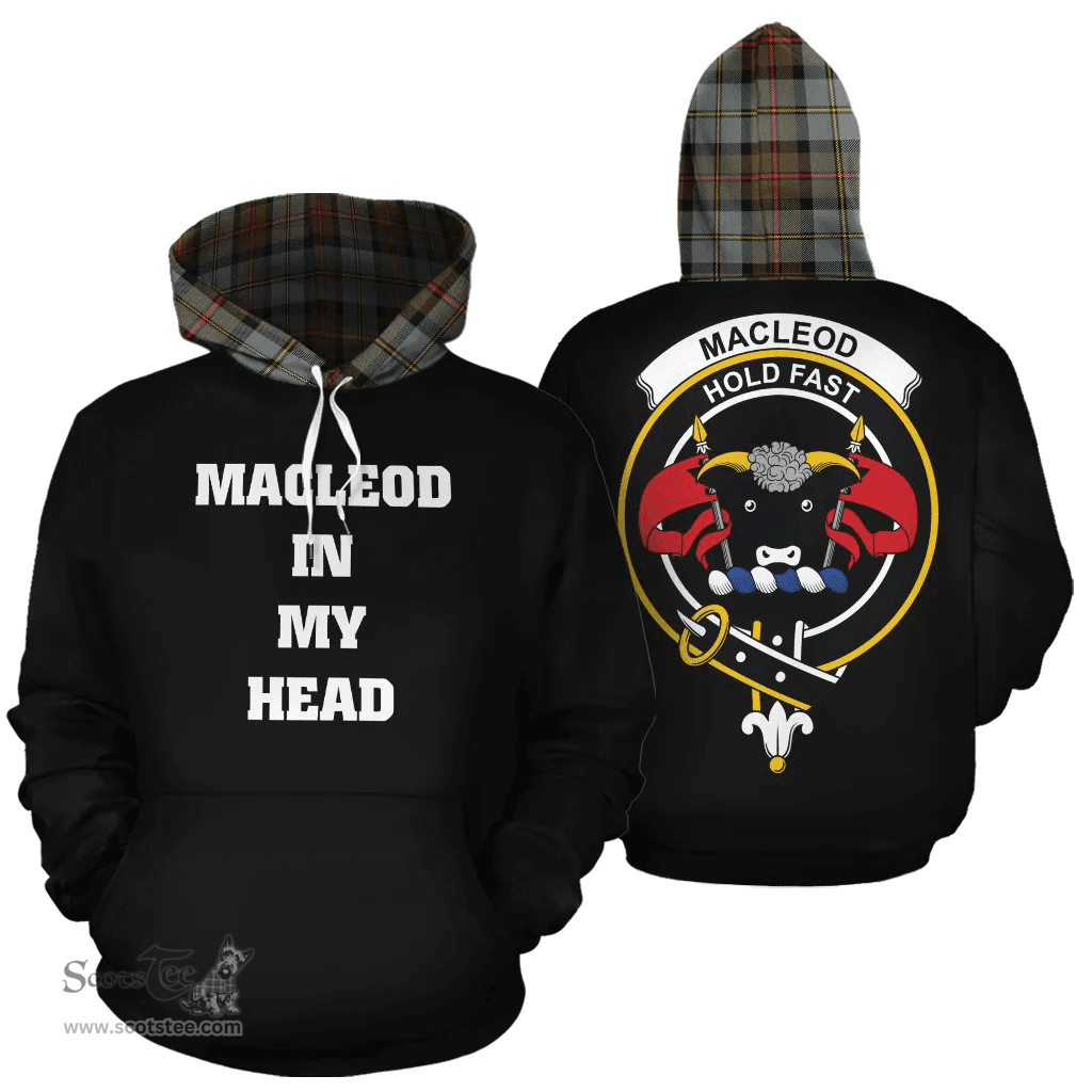 Scottish MacLeod of Harris Weathered Clan Tartan Hoodie - In My Head Style Scottish Plaid Tartan Plaid