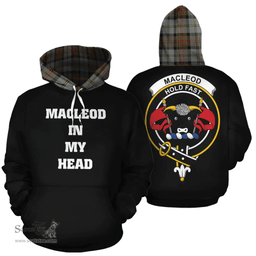 Scottish MacLeod of Harris Weathered Clan Tartan Hoodie - In My Head Style Scottish Plaid Tartan Plaid
