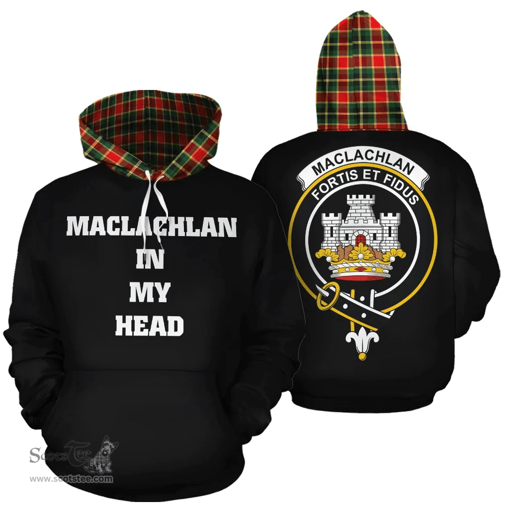Scottish MacLachlan Hunting Modern Clan Tartan Hoodie - In My Head Style Scottish Plaid Tartan Plaid