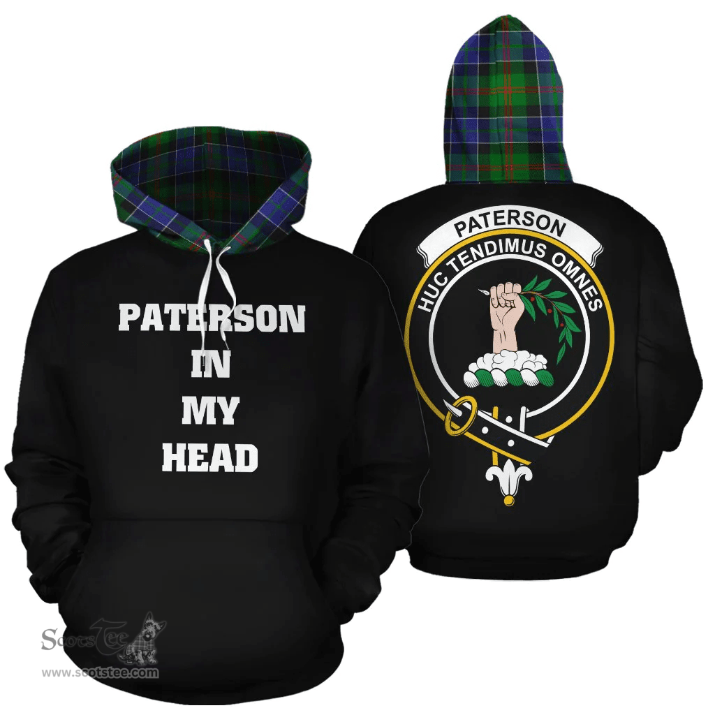 Scottish Paterson Clan Tartan Hoodie - In My Head Style Scottish Plaid Tartan Plaid