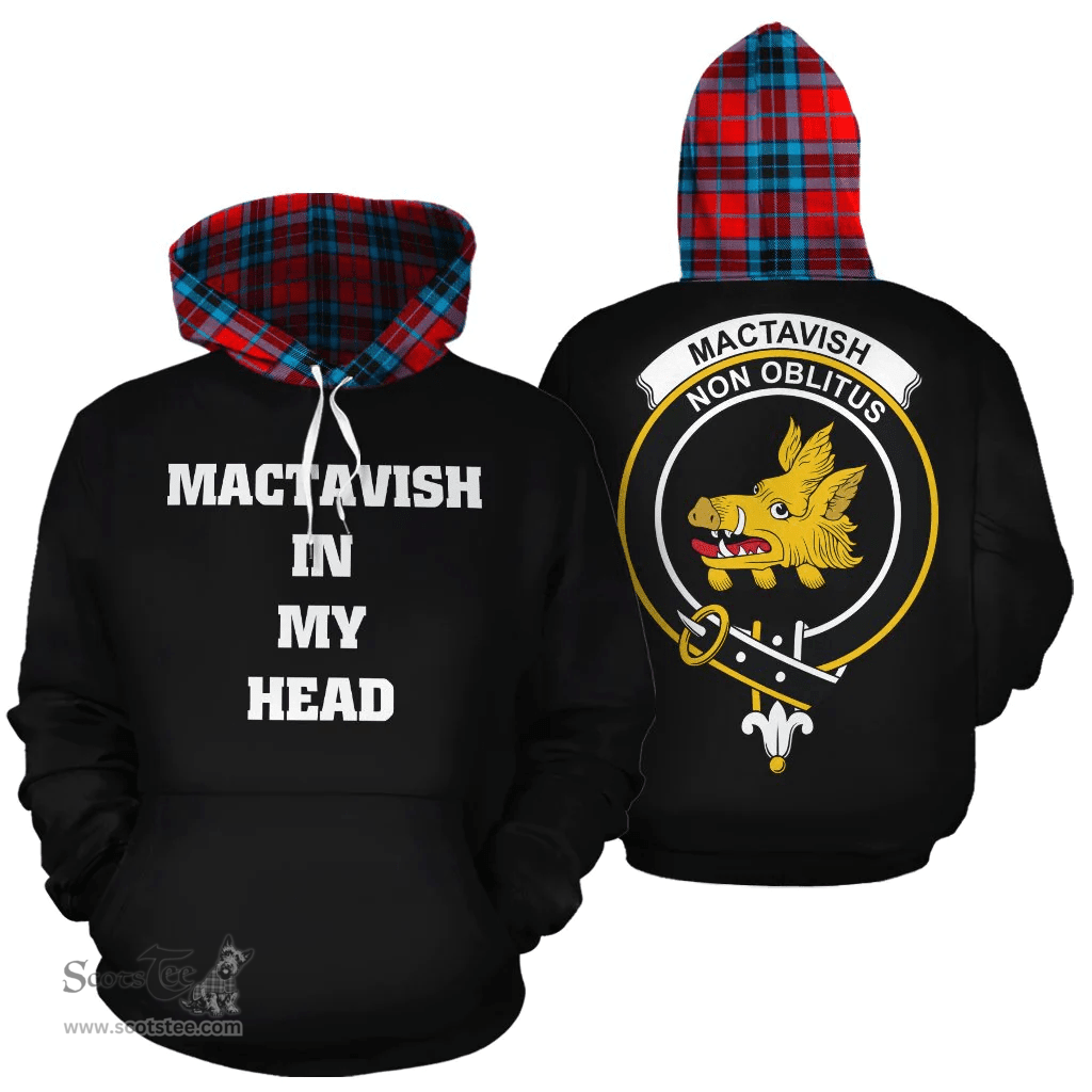 Scottish MacTavish Modern Clan Tartan Hoodie - In My Head Style Scottish Plaid Tartan Plaid
