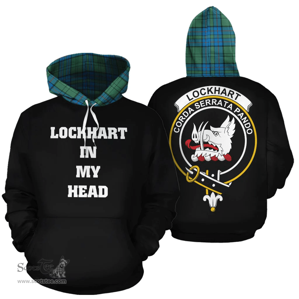 Scottish Lockhart Clan Tartan Hoodie - In My Head Style Scottish Plaid Tartan Plaid