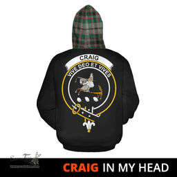 Craig Ancient Clan Tartan Hoodie - In My Head Style Scottish Plaid Tartan Plaid