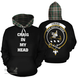 Craig Ancient Clan Tartan Hoodie - In My Head Style Scottish Plaid Tartan Plaid