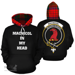 Scottish MacNicol of Scorrybreac Clan Tartan Hoodie - In My Head Style Scottish Plaid Tartan Plaid