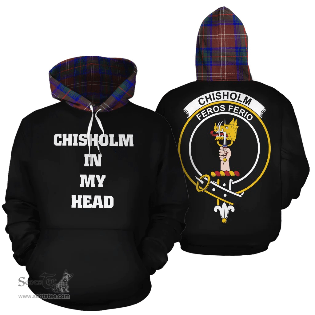 Chisholm Hunting Modern Clan Tartan Hoodie - In My Head Style Scottish Plaid Tartan Plaid