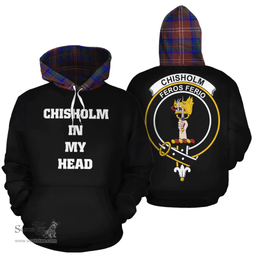 Chisholm Hunting Modern Clan Tartan Hoodie - In My Head Style Scottish Plaid Tartan Plaid