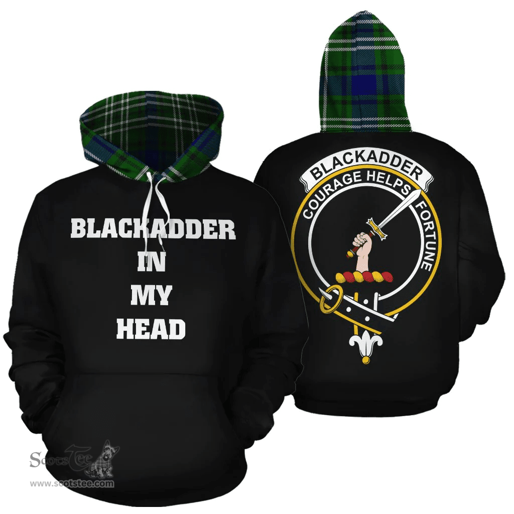 Blackadder Clan Tartan Hoodie - In My Head Style Scottish Plaid Tartan Plaid