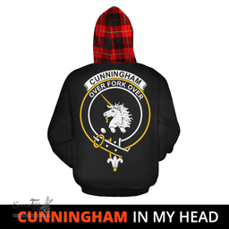 Cunningham Modern Clan Tartan Hoodie - In My Head Style Scottish Plaid Tartan Plaid