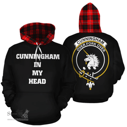 Cunningham Modern Clan Tartan Hoodie - In My Head Style Scottish Plaid Tartan Plaid