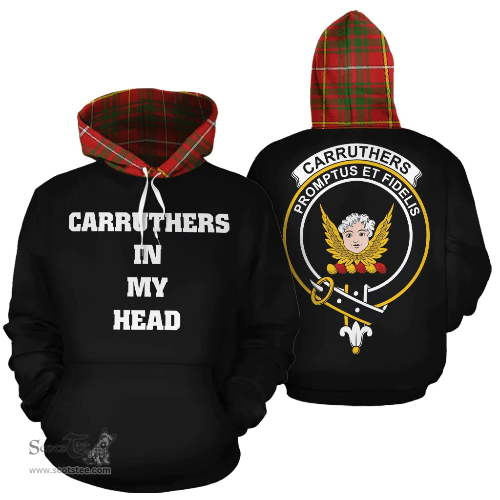 Carruthers Modern Clan Tartan Hoodie - In My Head Style Scottish Plaid Tartan Plaid