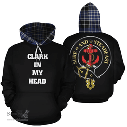 Clark Clan Tartan Hoodie - In My Head Style Scottish Plaid Tartan Plaid