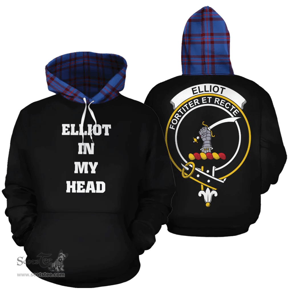Elliot Modern Clan Tartan Hoodie - In My Head Style Scottish Plaid Tartan Plaid