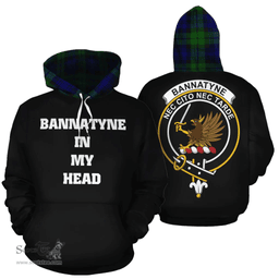 Bannatyne Clan Tartan Hoodie - In My Head Style Scottish Plaid Tartan Plaid