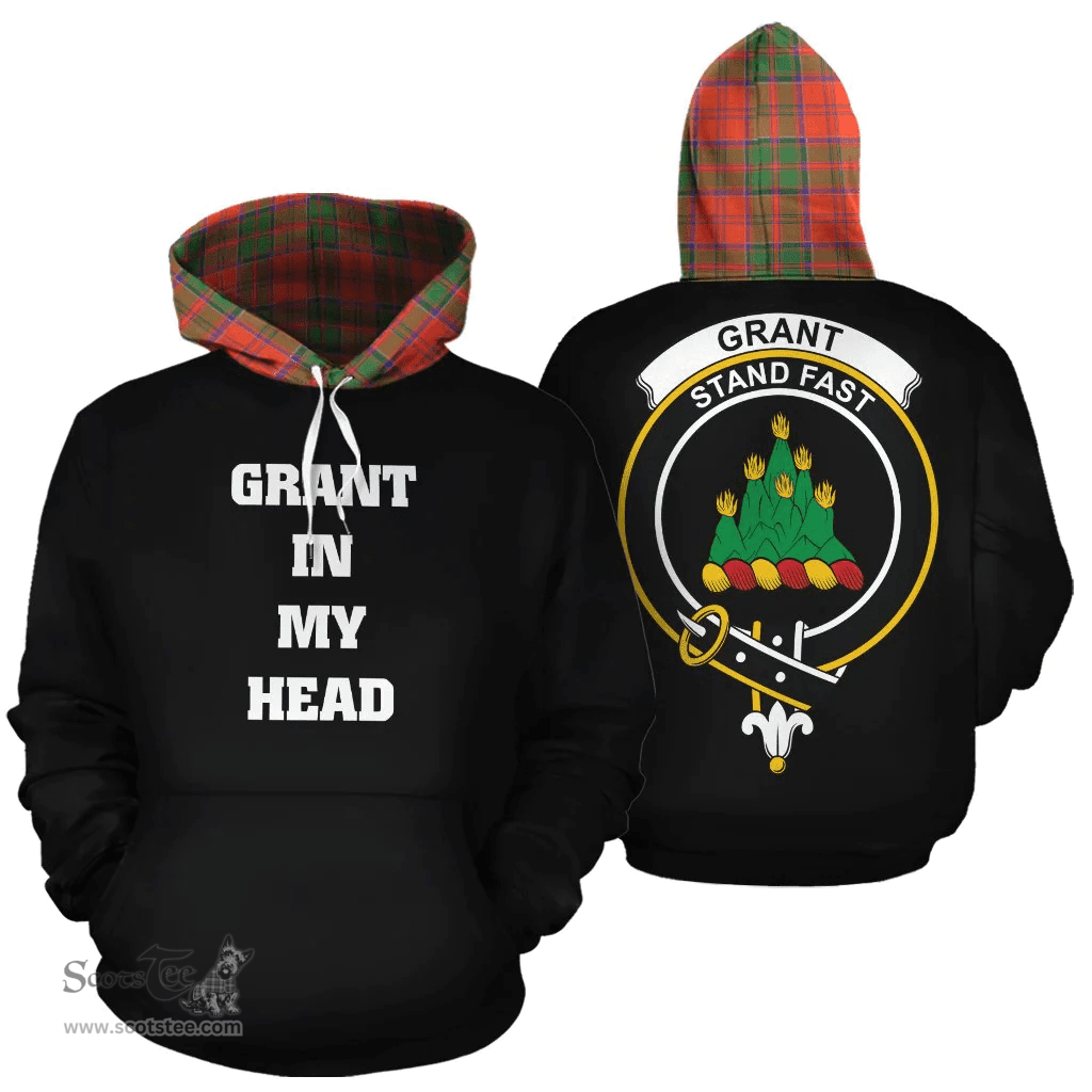 Scottish Grant Ancient Clan Tartan Hoodie - In My Head Style Scottish Plaid Tartan Plaid