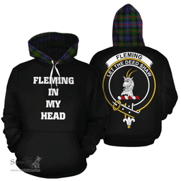 Fleming Clan Tartan Hoodie - In My Head Style Scottish Plaid Tartan Plaid