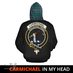 Carmichael Ancient Clan Tartan Hoodie - In My Head Style Scottish Plaid Tartan Plaid