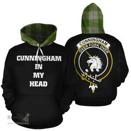 Cunningham Dress Green Dancers Clan Tartan Hoodie - In My Head Style Scottish Plaid Tartan Plaid