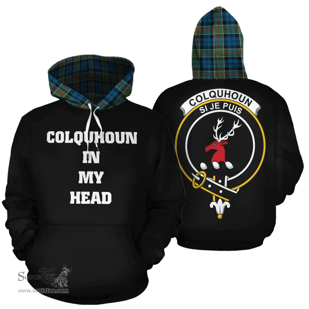 Colquhoun Ancient Clan Tartan Hoodie - In My Head Style Scottish Plaid Tartan Plaid