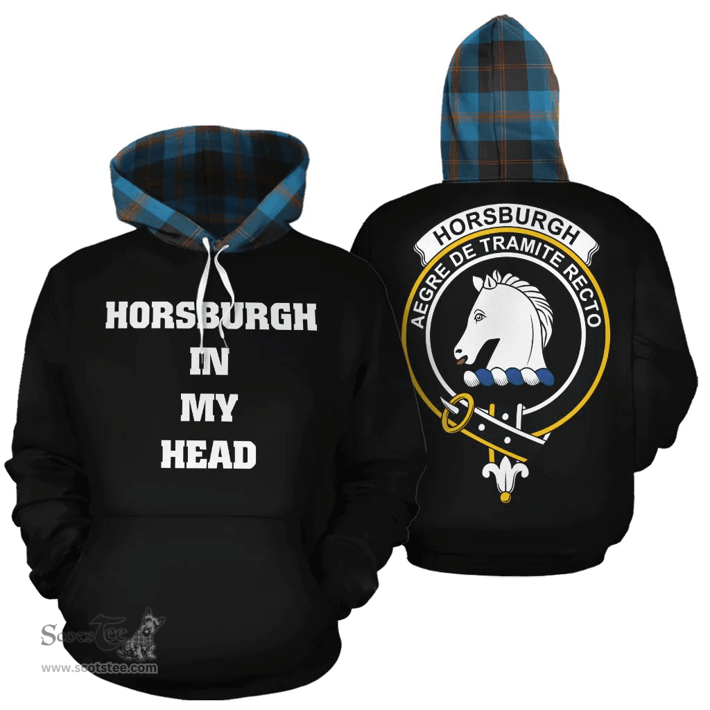 Scottish Horsburgh Clan Tartan Hoodie - In My Head Style Scottish Plaid Tartan Plaid