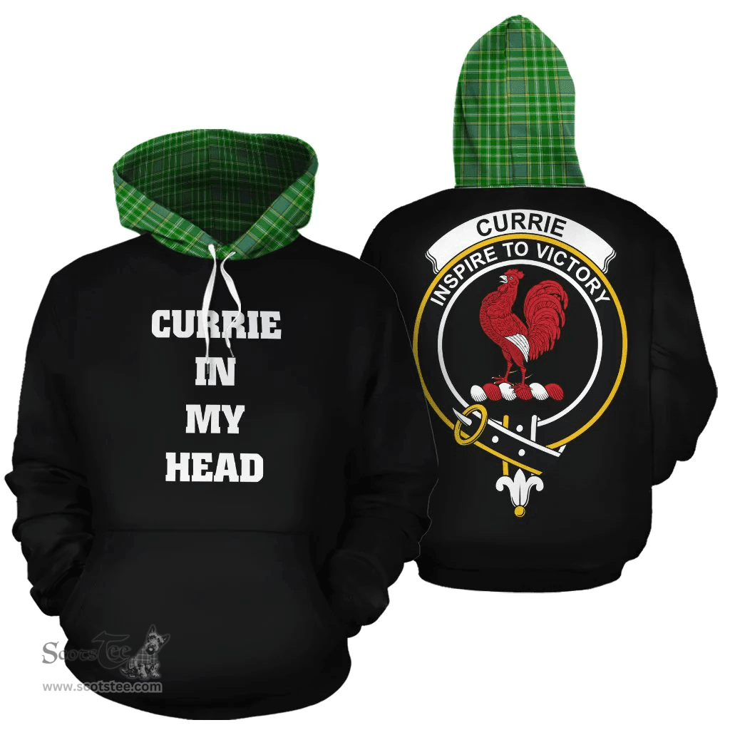 Currie Clan Tartan Hoodie - In My Head Style Scottish Plaid Tartan Plaid