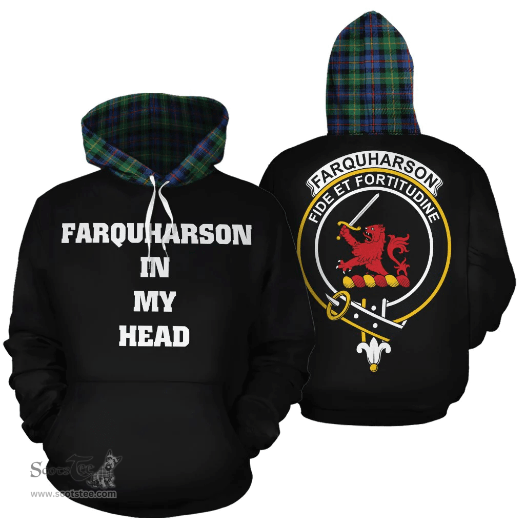 Farquharson Ancient Clan Tartan Hoodie - In My Head Style Scottish Plaid Tartan Plaid