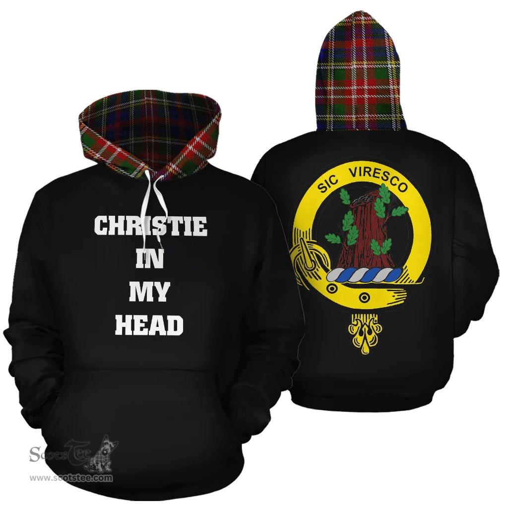Christie Clan Tartan Hoodie - In My Head Style Scottish Plaid Tartan Plaid