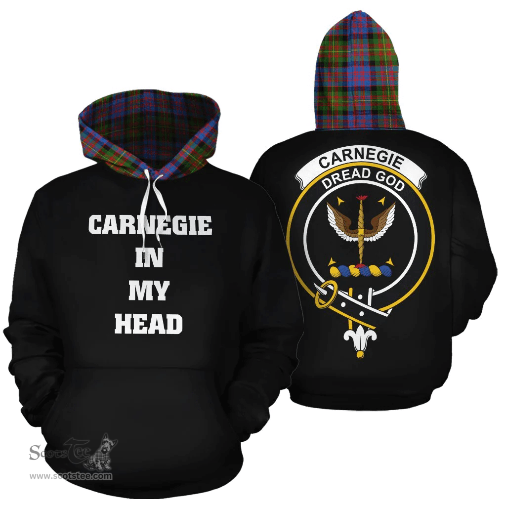 Carnegie Ancient Clan Tartan Hoodie - In My Head Style Scottish Plaid Tartan Plaid
