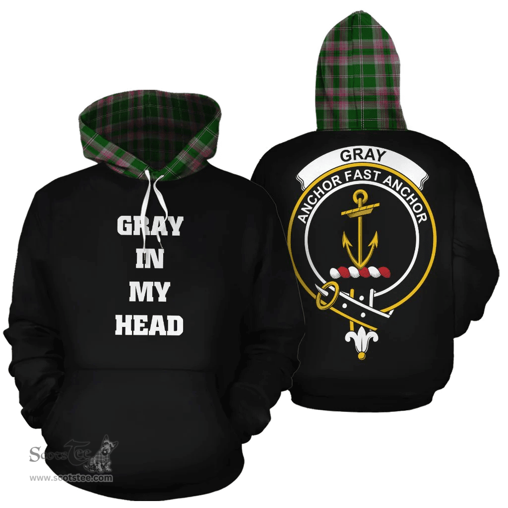 Scottish Gray Hunting Clan Tartan Hoodie - In My Head Style Scottish Plaid Tartan Plaid