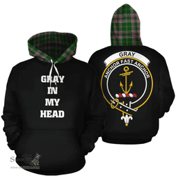 Scottish Gray Hunting Clan Tartan Hoodie - In My Head Style Scottish Plaid Tartan Plaid