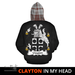 Clayton Clan Tartan Hoodie - In My Head Style Scottish Plaid Tartan Plaid